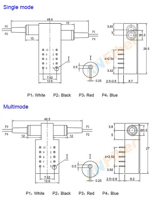 Single mode Multimode Latching Non-latching 850/1310/1550nm Fiber Optical Switches